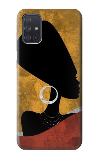 S3453 アフリカの女王ネフェルティティ African Queen Nefertiti Silhouette Samsung Galaxy A71 バックケース、フリップケース・カバー