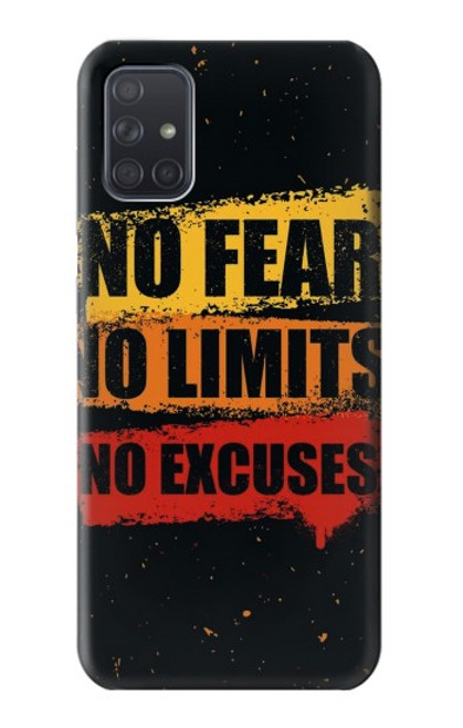S3492 恐れのない言い訳のない No Fear Limits Excuses Samsung Galaxy A71 バックケース、フリップケース・カバー
