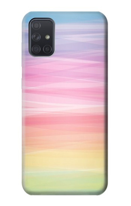 S3507 カラフルな虹 パステル Colorful Rainbow Pastel Samsung Galaxy A71 バックケース、フリップケース・カバー