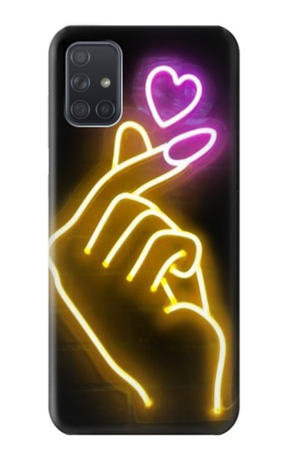 S3512 かわいいミニハート Cute Mini Heart Neon Graphic Samsung Galaxy A71 バックケース、フリップケース・カバー