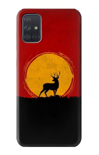 S3513 鹿の夕日 Deer Sunset Samsung Galaxy A71 バックケース、フリップケース・カバー