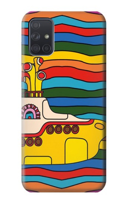 S3599 ヒッピーイエローサブマリン Hippie Submarine Samsung Galaxy A71 バックケース、フリップケース・カバー