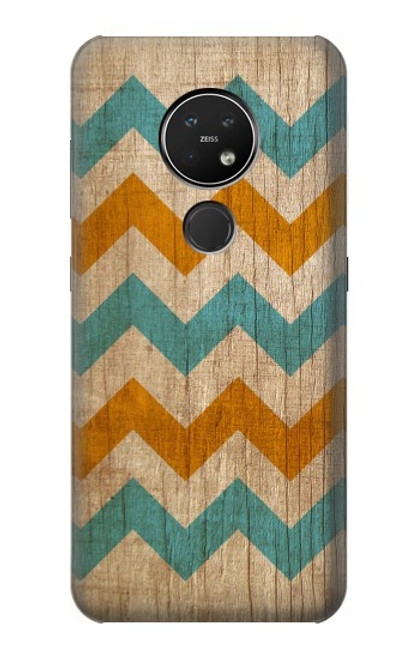 S3033 ヴィヴィッドシェブロングラフィック Vintage Wood Chevron Graphic Printed Nokia 7.2 バックケース、フリップケース・カバー