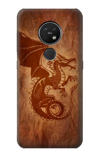 S3086 レッド・ドラゴン Red Dragon Tattoo Nokia 7.2 バックケース、フリップケース・カバー