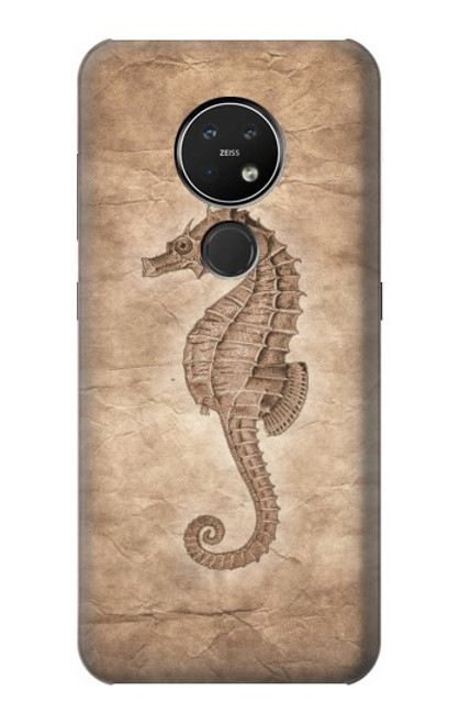 S3214 タツノオトシゴスケルトン化石 Seahorse Skeleton Fossil Nokia 7.2 バックケース、フリップケース・カバー