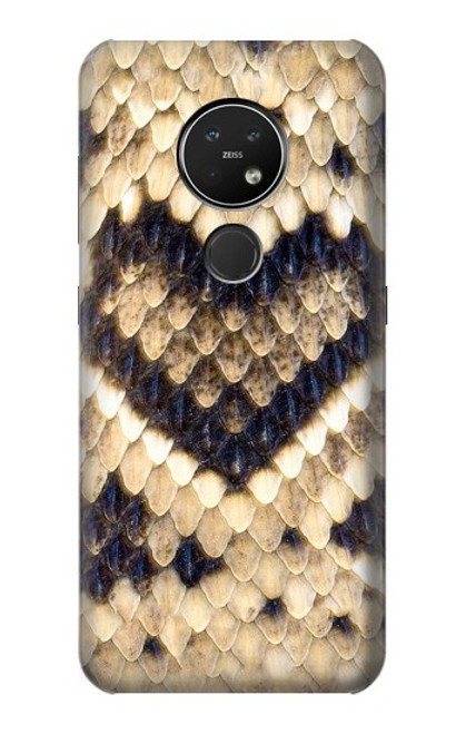 S3417 ダイヤモンドガラガラヘビグラフィックプリント Diamond Rattle Snake Graphic Print Nokia 7.2 バックケース、フリップケース・カバー