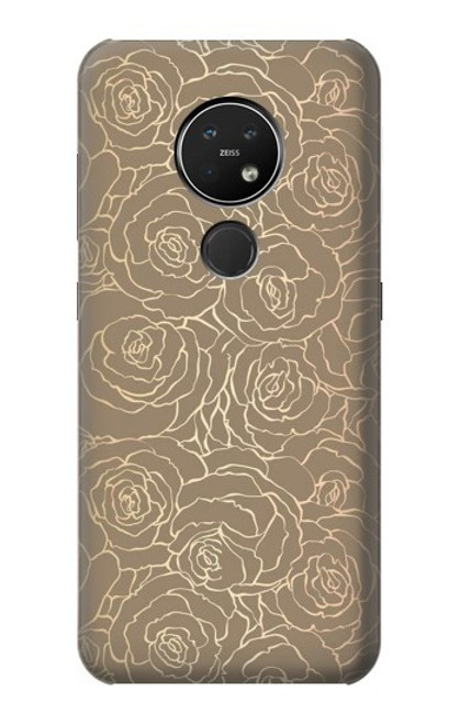 S3466 ゴールドローズ柄 Gold Rose Pattern Nokia 7.2 バックケース、フリップケース・カバー