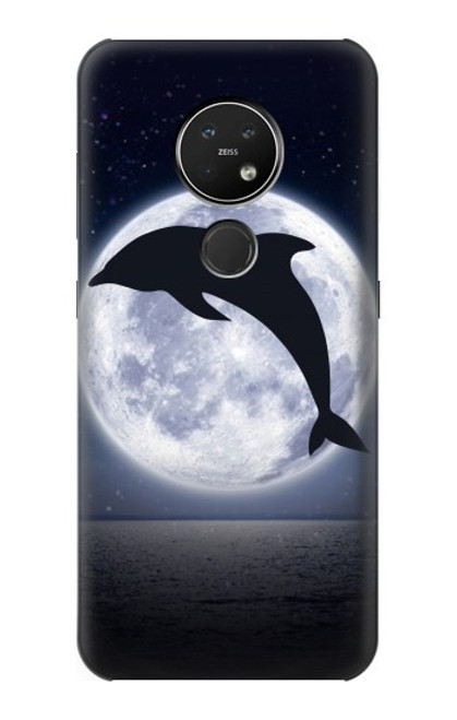 S3510 ドルフィン Dolphin Moon Night Nokia 7.2 バックケース、フリップケース・カバー