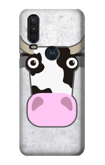 S3257 牛の漫画 Cow Cartoon Motorola One Action (Moto P40 Power) バックケース、フリップケース・カバー