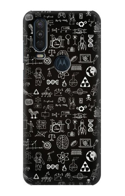 S3426 科学黒板 Blackboard Science Motorola One Action (Moto P40 Power) バックケース、フリップケース・カバー