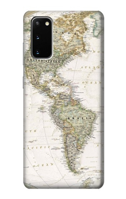 S0604 世界地図 World Map Samsung Galaxy S20 バックケース、フリップケース・カバー