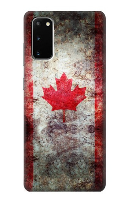 S2490 カナダメープルリーフ旗 Canada Maple Leaf Flag Texture Samsung Galaxy S20 バックケース、フリップケース・カバー