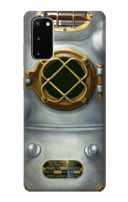 S2646 ヴィンテージ深海ダイビングヘルメット Vintage Deep Sea Diver Helmet Samsung Galaxy S20 バックケース、フリップケース・カバー