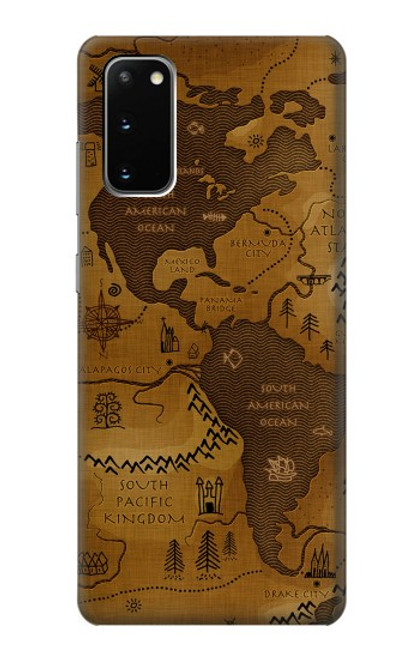 S2861 アンティークの世界地図 Antique World Map Samsung Galaxy S20 バックケース、フリップケース・カバー