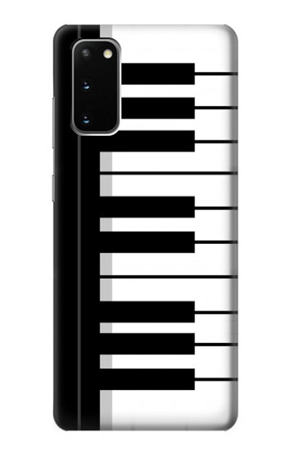 S3078 黒と白のピアノキーボード Black and White Piano Keyboard Samsung Galaxy S20 バックケース、フリップケース・カバー