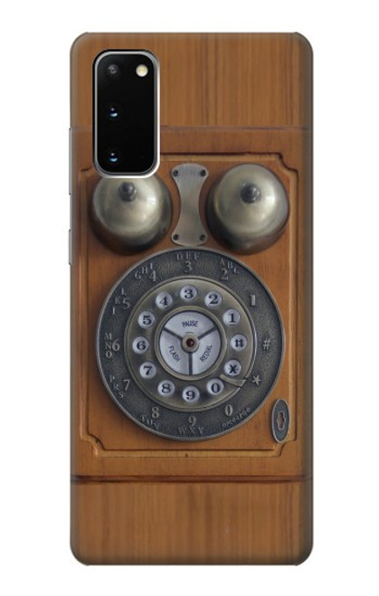 S3146 アンティークウォールレトロ電話 Antique Wall Retro Dial Phone Samsung Galaxy S20 バックケース、フリップケース・カバー