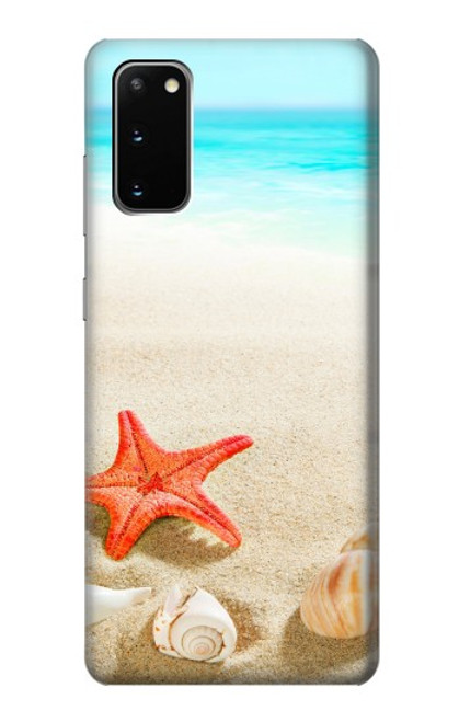 S3212 シーシェルズ・ヒトデ・ビーチ Sea Shells Starfish Beach Samsung Galaxy S20 バックケース、フリップケース・カバー