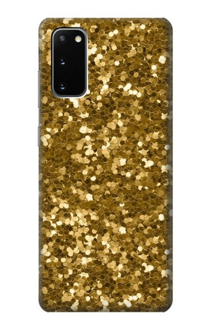 S3388 ゴールドラメグラフィックプリント Gold Glitter Graphic Print Samsung Galaxy S20 バックケース、フリップケース・カバー