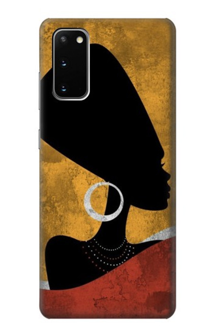 S3453 アフリカの女王ネフェルティティ African Queen Nefertiti Silhouette Samsung Galaxy S20 バックケース、フリップケース・カバー