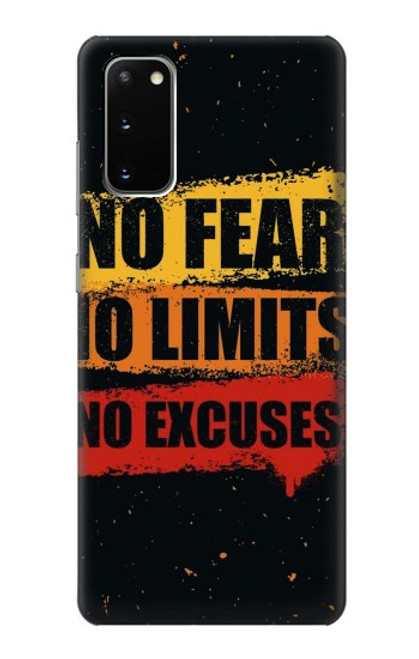 S3492 恐れのない言い訳のない No Fear Limits Excuses Samsung Galaxy S20 バックケース、フリップケース・カバー