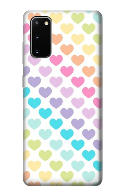S3499 カラフルなハート柄 Colorful Heart Pattern Samsung Galaxy S20 バックケース、フリップケース・カバー