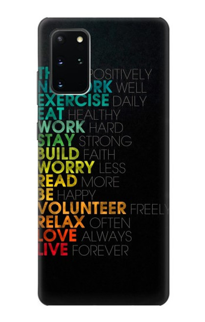 S3523 ポジティブな言葉 Think Positive Words Quotes Samsung Galaxy S20 Plus, Galaxy S20+ バックケース、フリップケース・カバー