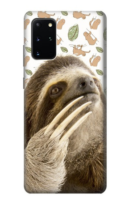 S3559 ナマケモノ Sloth Pattern Samsung Galaxy S20 Plus, Galaxy S20+ バックケース、フリップケース・カバー