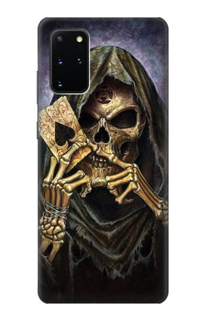 S3594 死神ポーカー Grim Reaper Wins Poker Samsung Galaxy S20 Plus, Galaxy S20+ バックケース、フリップケース・カバー