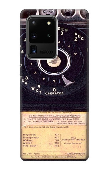 S0086 ヴィンテージ 公衆電話 Payphone Vintage Samsung Galaxy S20 Ultra バックケース、フリップケース・カバー