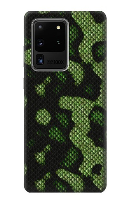 S2877 グリーンスネークスキン グラフィックプリント Green Snake Skin Graphic Printed Samsung Galaxy S20 Ultra バックケース、フリップケース・カバー
