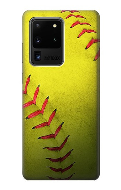 S3031 黄色のソフトボール Yellow Softball Ball Samsung Galaxy S20 Ultra バックケース、フリップケース・カバー