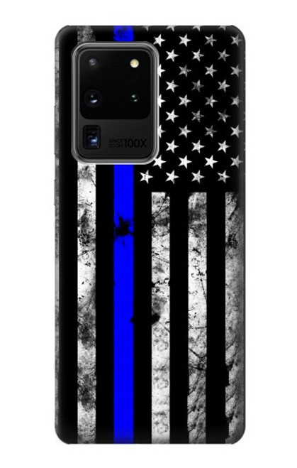 S3244 ブルーラインUSA Thin Blue Line USA Samsung Galaxy S20 Ultra バックケース、フリップケース・カバー