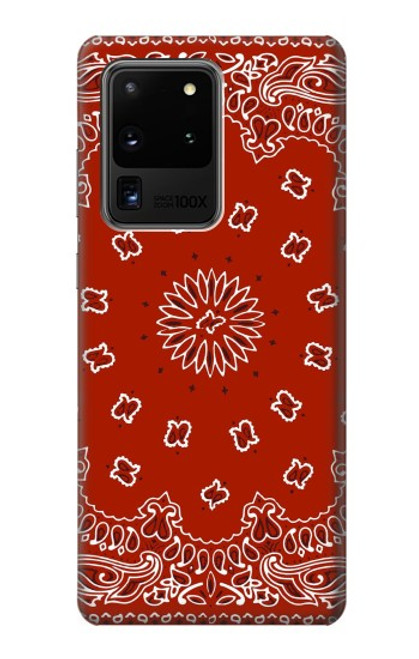 S3355 赤バンダナパターン Bandana Red Pattern Samsung Galaxy S20 Ultra バックケース、フリップケース・カバー