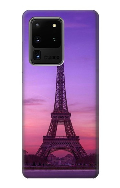 S3447 エッフェルパリの夕日 Eiffel Paris Sunset Samsung Galaxy S20 Ultra バックケース、フリップケース・カバー