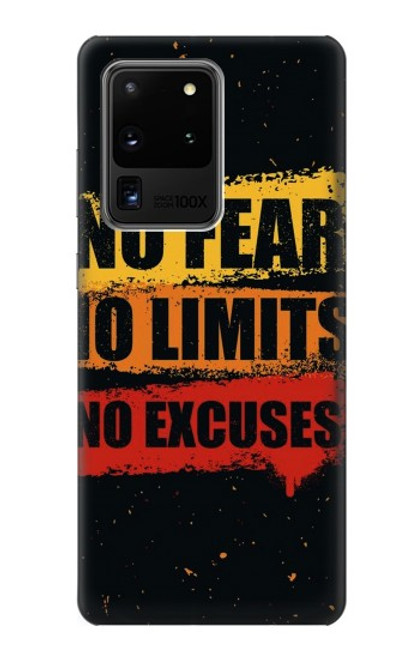 S3492 恐れのない言い訳のない No Fear Limits Excuses Samsung Galaxy S20 Ultra バックケース、フリップケース・カバー
