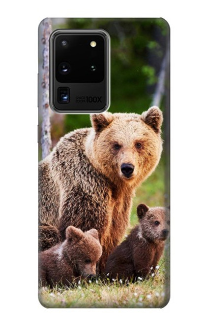 S3558 くまの家族 Bear Family Samsung Galaxy S20 Ultra バックケース、フリップケース・カバー