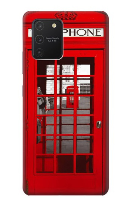 S0058 ロンドン〔イギリス〕の赤い電話ボックス Classic British Red Telephone Box Samsung Galaxy S10 Lite バックケース、フリップケース・カバー