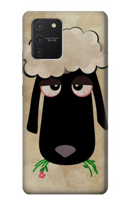 S2826 眠えない黒い羊 Cute Cartoon Unsleep Black Sheep Samsung Galaxy S10 Lite バックケース、フリップケース・カバー