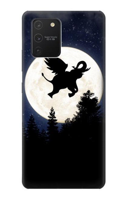 S3323 飛び象満月の夜 Flying Elephant Full Moon Night Samsung Galaxy S10 Lite バックケース、フリップケース・カバー