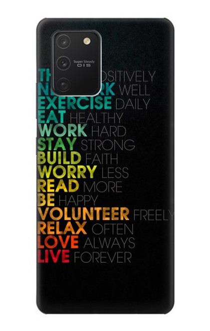 S3523 ポジティブな言葉 Think Positive Words Quotes Samsung Galaxy S10 Lite バックケース、フリップケース・カバー