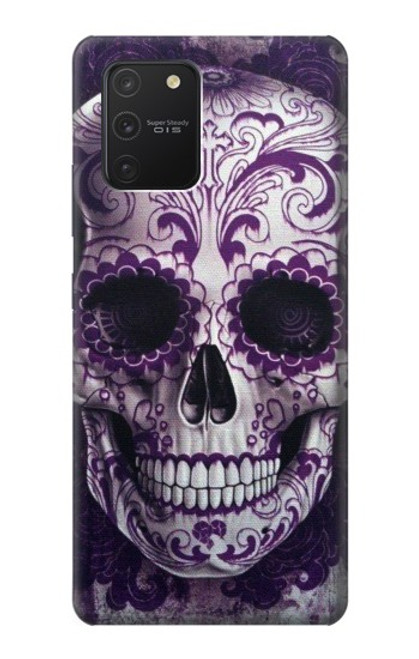 S3582 紫の頭蓋骨 Purple Sugar Skull Samsung Galaxy S10 Lite バックケース、フリップケース・カバー