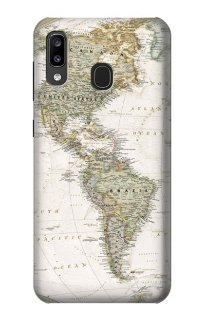 S0604 世界地図 World Map Samsung Galaxy A20, Galaxy A30 バックケース、フリップケース・カバー