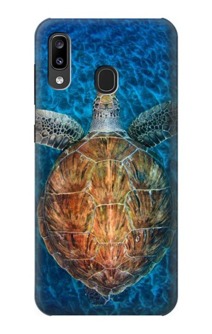 S1249 青い海亀 Blue Sea Turtle Samsung Galaxy A20, Galaxy A30 バックケース、フリップケース・カバー