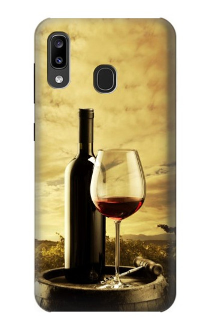 S2042 ブドウのボトルと赤ワインのグラス A Grape Vineyard Grapes Bottle and Glass of Red Wine Samsung Galaxy A20, Galaxy A30 バックケース、フリップケース・カバー