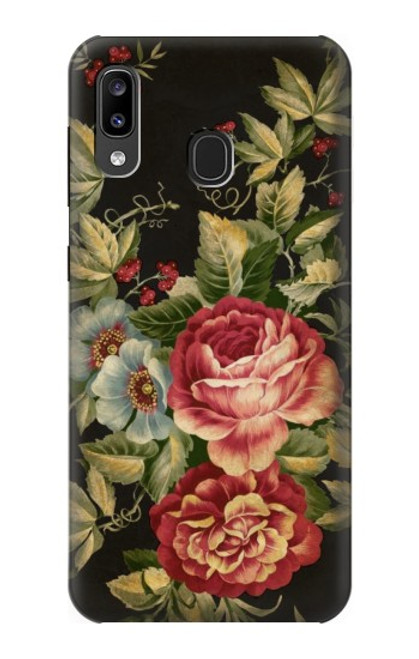S3013 ヴィンテージバラ Vintage Antique Roses Samsung Galaxy A20, Galaxy A30 バックケース、フリップケース・カバー