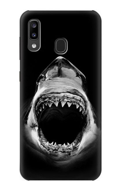 S3100 白のサメ Great White Shark Samsung Galaxy A20, Galaxy A30 バックケース、フリップケース・カバー