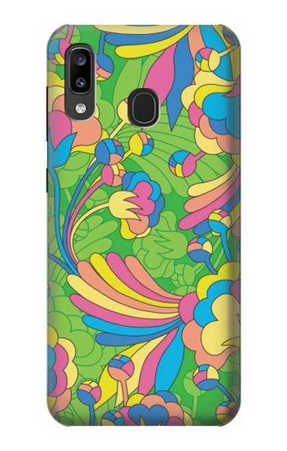 S3273 フラワーラインアートパターン Flower Line Art Pattern Samsung Galaxy A20, Galaxy A30 バックケース、フリップケース・カバー