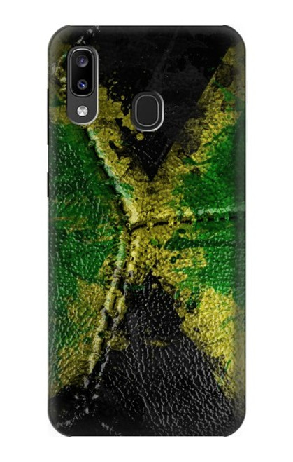 S3319 ジャマイカの旗ビンテージフットボールのグラフィック Jamaica Flag Vintage Football Graphic Samsung Galaxy A20, Galaxy A30 バックケース、フリップケース・カバー