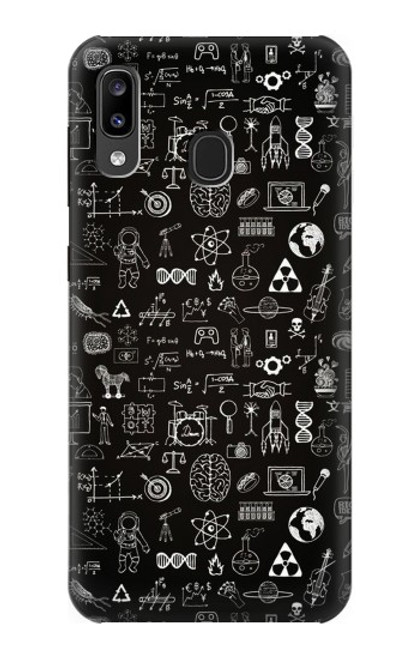 S3426 科学黒板 Blackboard Science Samsung Galaxy A20, Galaxy A30 バックケース、フリップケース・カバー