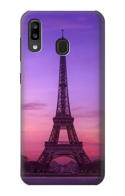 S3447 エッフェルパリの夕日 Eiffel Paris Sunset Samsung Galaxy A20, Galaxy A30 バックケース、フリップケース・カバー